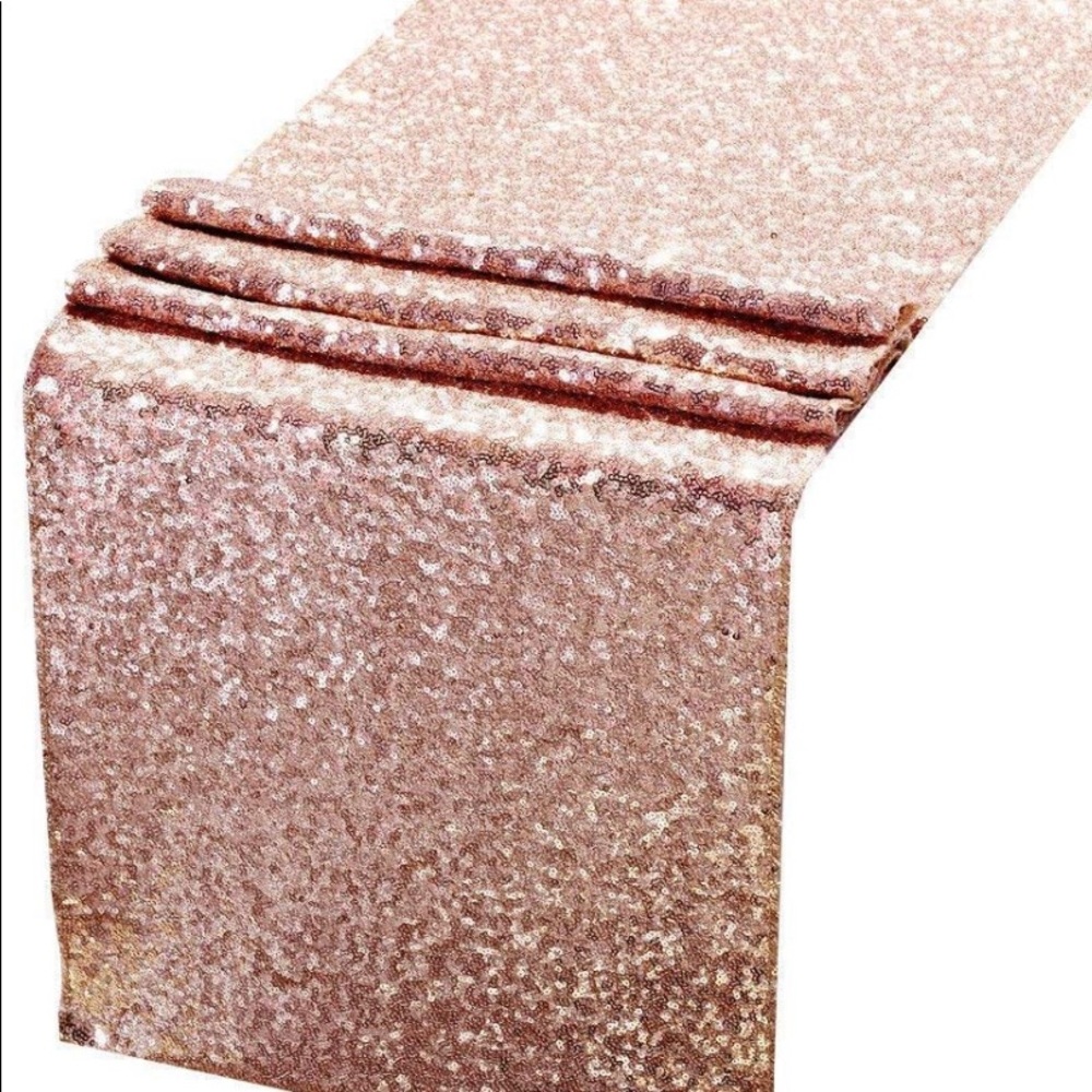 Sequin Rose Gold Table Runner 12 x 72